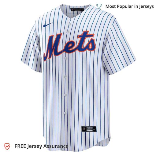 Men’s New York Mets Verlander Jersey, Nike White/Royal Home MLB Replica Jersey – Best MLB Jerseys