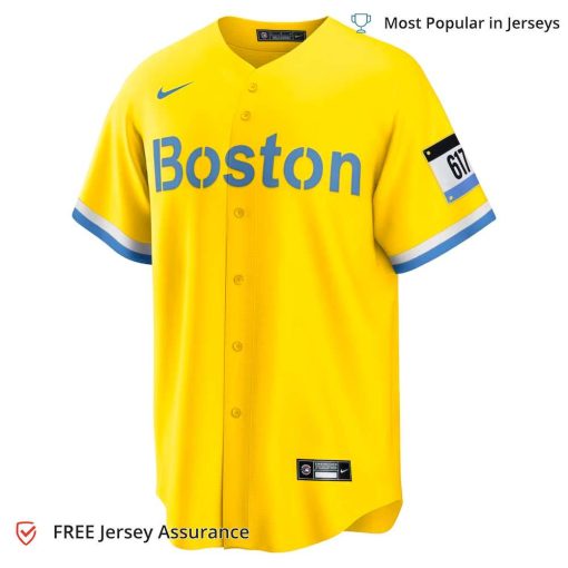 Men’s Boston Red Sox Alex Verdugo Jersey, Nike Gold City Connect MLB Replica Jersey – Best MLB Jerseys