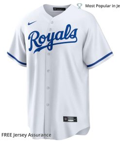 Men's Kansas City Royals Bobby Witt Jr Jersey, Nike White Home MLB Replica Jersey - Best MLB Jerseys