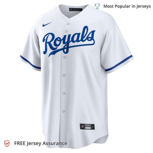 Men’s Kansas City Royals Bobby Witt Jr Jersey, Nike White Home MLB Replica Jersey – Best MLB Jerseys