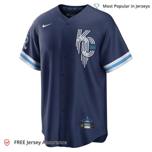 Men’s Kansas City Royals Bobby Witt Jr Jersey, Nike Navy 2022 City Connect MLB Replica Jersey – Best MLB Jerseys