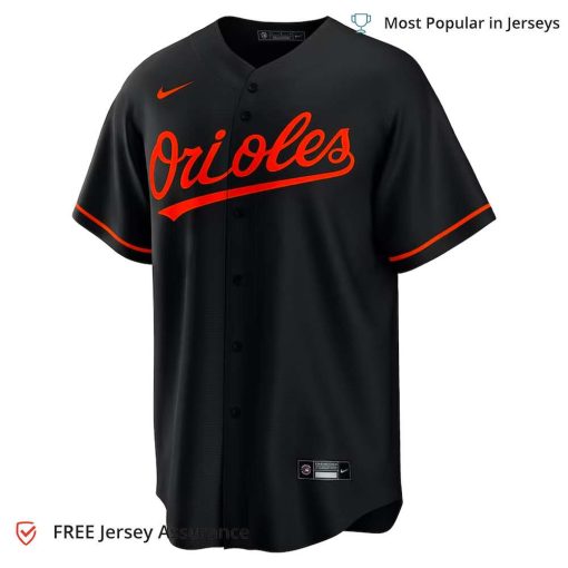 Men’s Baltimore Orioles Adley Rutschman Jersey, Nike Black Alternate MLB Replica Jersey – Best MLB Jerseys