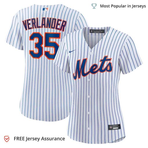 Women’s New York Mets Verlander Jersey, Nike White/Royal Home MLB Replica Jersey – Best MLB Jerseys