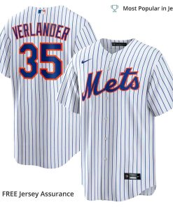 Men’s New York Mets Verlander Jersey, Nike White/Royal Home MLB Replica Jersey – Best MLB Jerseys