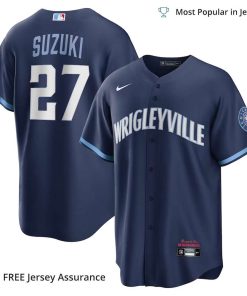 Men’s Chicago Cubs Seiya Suzuki Jersey, Navy City Connect MLB Replica Jersey – Best MLB Jerseys