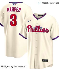 Men's Philadelphia Phillies Bryce Harper Cream Jersey, Nike Cream Alternate MLB Replica Jersey - Best MLB Jerseys