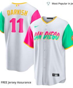 Men’s San Diego Padres Yu Darvish Jersey, Nike White 2022 City Connect MLB Replica Jersey – Best MLB Jerseys