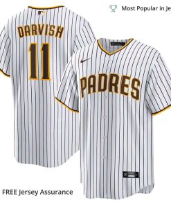 Men’s San Diego Padres Yu Darvish Jersey, Nike White Home MLB Replica Jersey – Best MLB Jerseys