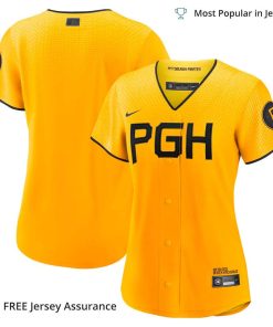 Women’s Pittsburgh Pirates Jerseys 2023, Nike Gold 2023 City Connect MLB Replica Jersey – Best MLB Jerseys