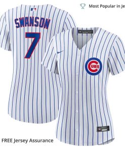 Women’s Chicago Cubs Dansby Swanson Cubs Jersey, Nike White/Royal Home MLB Replica Jersey – Best MLB Jerseys