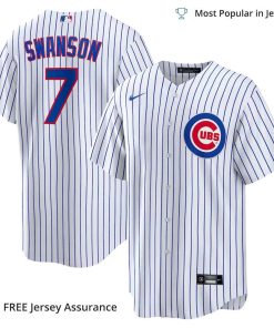 Men’s Chicago Cubs Dansby Swanson Cubs Jersey, Nike White/Royal Home MLB Replica Jersey – Best MLB Jerseys