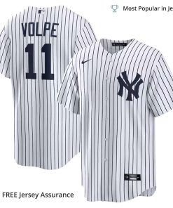 Men’s New York Yankees Volpe Jersey, Nike White Home MLB Replica Jersey – Best MLB Jerseys