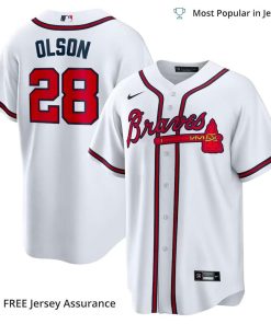 Men’s Atlanta Braves Matt Olson Jersey, Nike White Home MLB Replica Jersey – Best MLB Jerseys