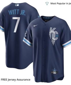 Men's Kansas City Royals Bobby Witt Jr Jersey, Nike Navy 2022 City Connect MLB Replica Jersey - Best MLB Jerseys