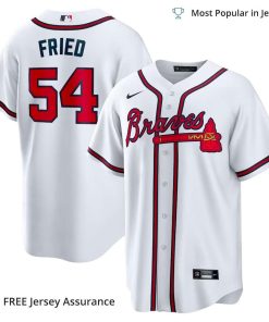 Men’s Atlanta Braves Max Fried Jersey, Nike White Home MLB Replica Jersey – Best MLB Jerseys