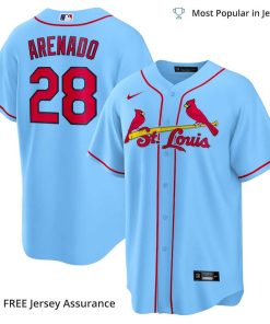 Men’s St. Louis Cardinals Nolan Arenado Jersey, Nike Light Blue Alternate MLB Replica Jersey – Best MLB Jerseys