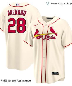Men’s St. Louis Cardinals Nolan Arenado Jersey, Nike Cream Alternate MLB Replica Jersey – Best MLB Jerseys