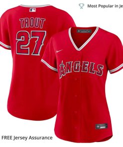 Women’s Los Angeles Angels Mike Trout Jersey, Nike Red Alternate MLB Replica Jersey – Best MLB Jerseys