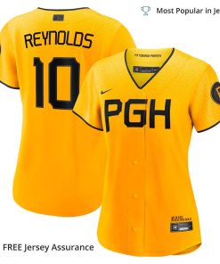 Women's Pittsburgh Pirates Bryan Reynolds Jersey, Nike Gold 2023 City Connect MLB Replica Jersey - Best MLB Jerseys