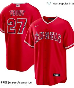 Men’s Los Angeles Angels Mike Trout Jersey, Nike Red Alternate MLB Replica Jersey – Best MLB Jerseys