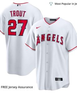 Men’s Los Angeles Angels Mike Trout Jersey, Nike White Home MLB Replica Jersey – Best MLB Jerseys