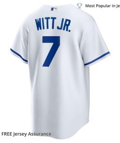 Men's Kansas City Royals Bobby Witt Jr Jersey, Nike White Home MLB Replica Jersey - Best MLB Jerseys