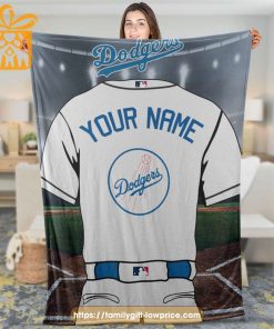 Los Angeles Dodgers Jersey MLB Personalized Jersey - Custom Name Baseball Blanket