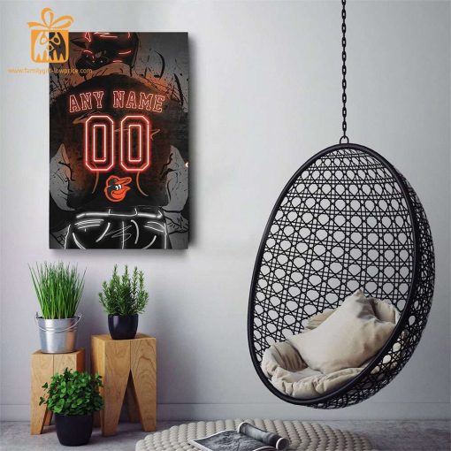 Personalized Baltimore Orioles Jersey Neon Poster Wall Art with Name and Number – A Unique Gift for Any Fan