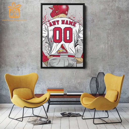 Custom St. Louis Cardinals Jersey MLB Wall Art, Name and Number Baseball Poster, Perfect Gift for Any Fan