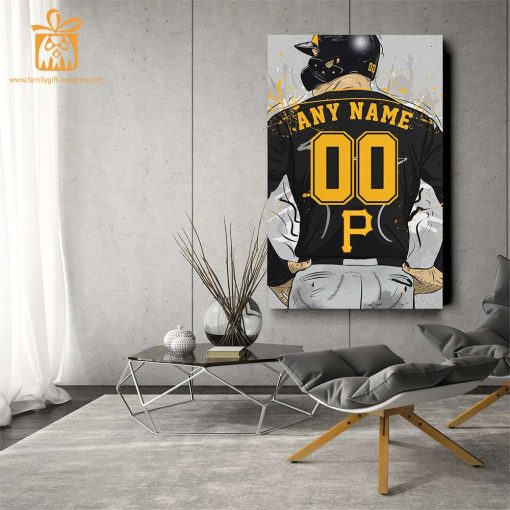 Custom Pittsburgh Pirates Jersey MLB Wall Art, Name and Number Baseball Poster, Perfect Gift for Any Fan