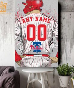 Custom Philadelphia Phillies Jersey MLB Wall Art, Name and Number Baseball Poster, Perfect Gift for Any Fan