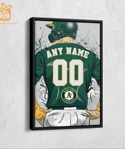 Custom Oakland Athletics Jersey MLB Wall Art, Name and Number Baseball Poster, Perfect Gift for Any Fan