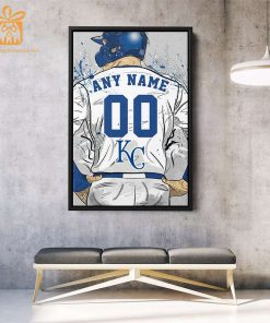Custom Kansas City Royals Jersey MLB Wall Art, Name and Number Baseball Poster, Perfect Gift for Any Fan