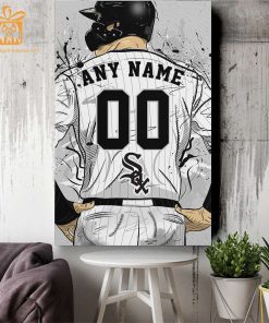 Custom Chicago White Sox Jersey MLB Wall Art, Name and Number Baseball Poster, Perfect Gift for Any Fan
