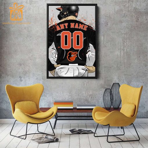 Custom Baltimore Orioles Jersey MLB Wall Art, Name and Number Baseball Poster, Perfect Gift for Any Fan