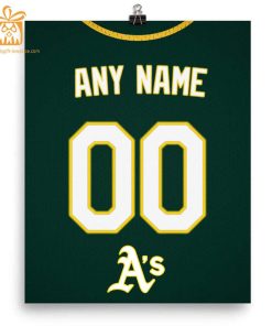 Custom Oakland Athletics Jersey Poster Print - Perfect for Your Man Cave, Home Office, or Game Room