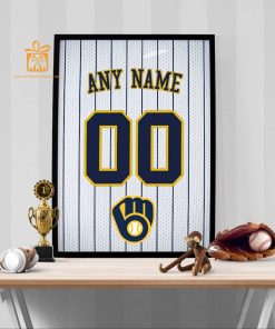 Custom Milwaukee Brewers Jersey Poster Print - Perfect for Your Man Cave, Home Office, or Game Room