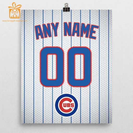 Custom Chicago Cubs Jersey Poster Print – Perfect for Your Man Cave, Home Office, or Game Room