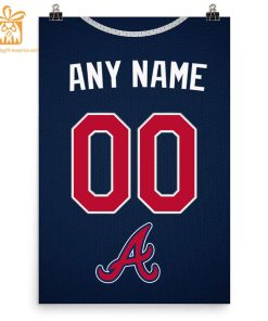 Custom Atlanta Braves Jersey Poster Print - Perfect for Your Man Cave, Home Office, or Game Room