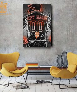 Personalized San Francisco Giants Jersey Neon Poster Wall Art with Name and Number - A Unique Gift for Any Fan