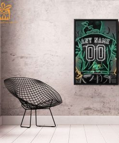 Personalized Oakland Athletics Jersey Neon Poster Wall Art with Name and Number - A Unique Gift for Any Fan