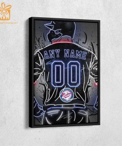 Personalized Minnesota Twins Jersey Neon Poster Wall Art with Name and Number – A Unique Gift for Any Fan