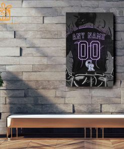 Personalized Colorado Rockies Jersey Neon Poster Wall Art with Name and Number – A Unique Gift for Any Fan