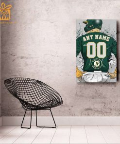 Custom Oakland Athletics Jersey MLB Wall Art, Name and Number Baseball Poster, Perfect Gift for Any Fan