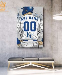Custom Kansas City Royals Jersey MLB Wall Art, Name and Number Baseball Poster, Perfect Gift for Any Fan
