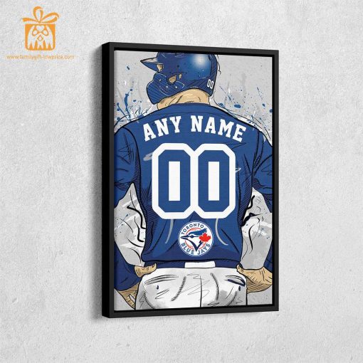 Custom Toronto Blue Jays Jersey MLB Wall Art, Name and Number Baseball Poster, Perfect Gift for Any Fan