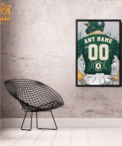 Custom Oakland Athletics Jersey MLB Wall Art, Name and Number Baseball Poster, Perfect Gift for Any Fan