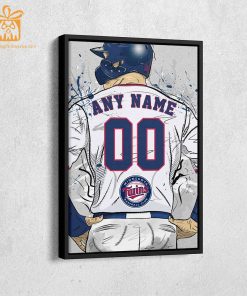 Custom Minnesota Twins Jersey MLB Wall Art, Name and Number Baseball Poster, Perfect Gift for Any Fan