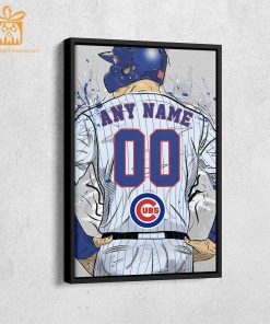 Custom Chicago Cubs Jersey MLB Wall Art, Name and Number Baseball Poster, Perfect Gift for Any Fan