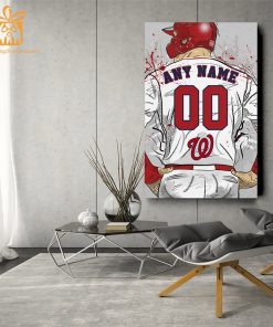 Custom Washington Nationals Jersey MLB Wall Art, Name and Number Baseball Poster, Perfect Gift for Any Fan